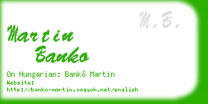 martin banko business card